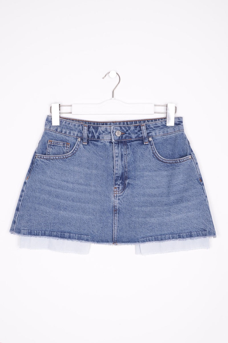 XLJ Denim Short Skirt with Revealed Pocket Liners Mixed - Sutton Coldfield