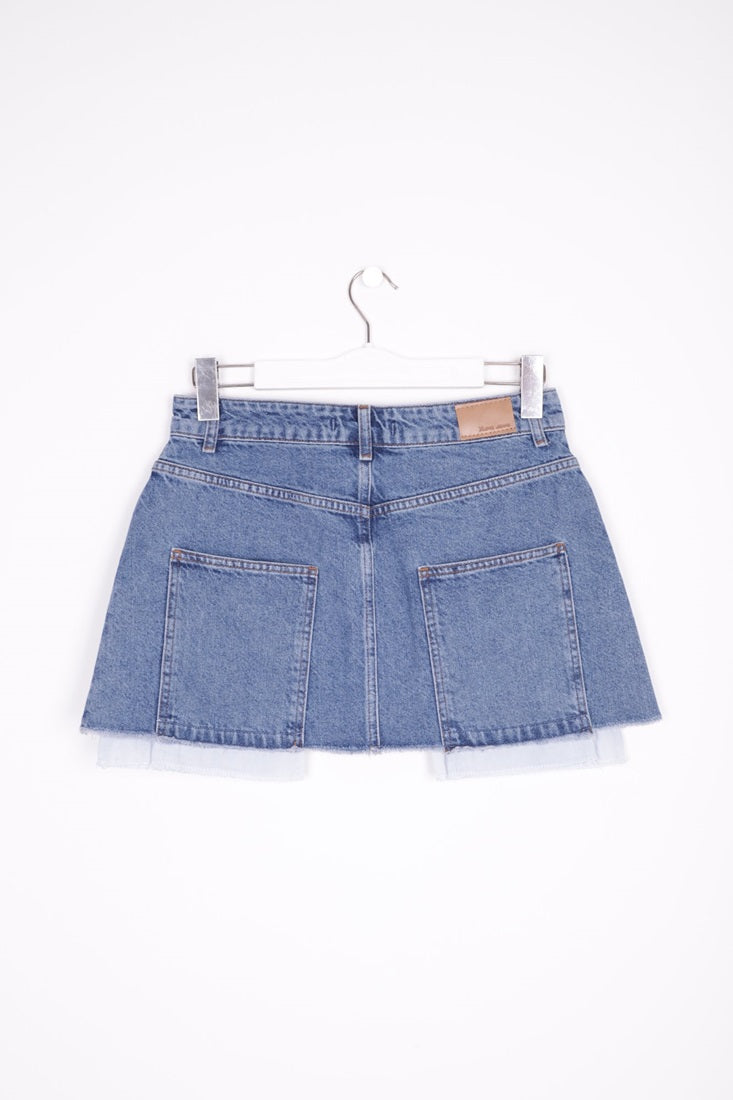 XLJ Denim Short Skirt with Revealed Pocket Liners Mixed - Sutton Coldfield