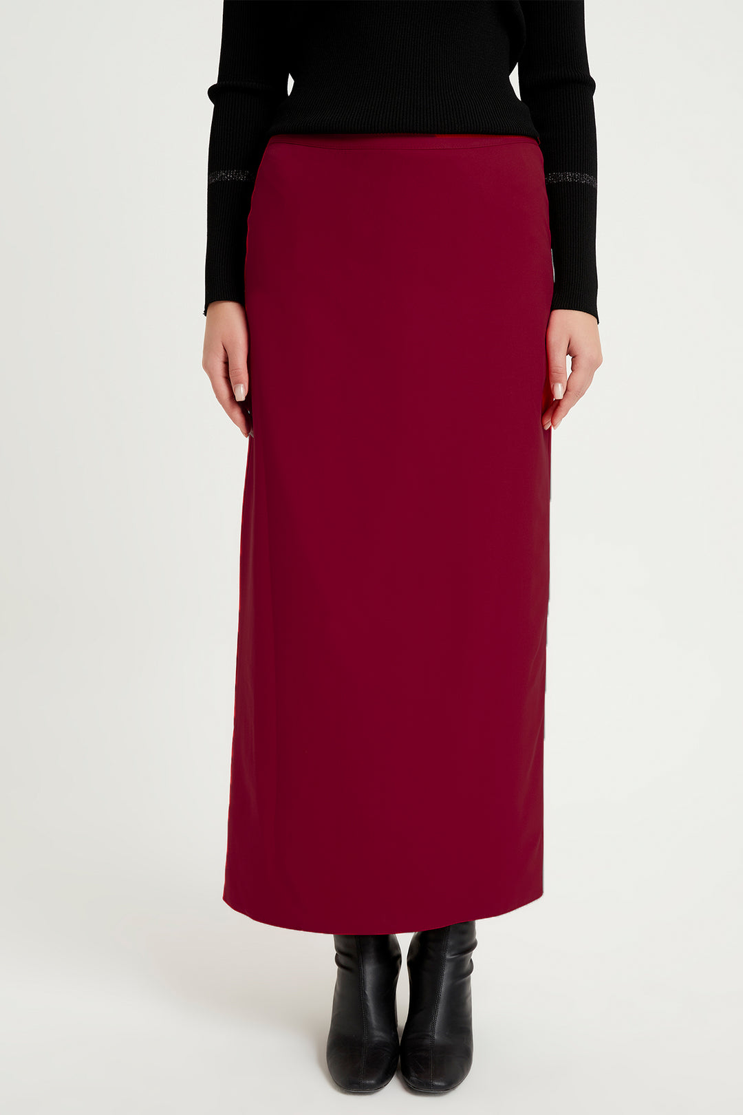 ZRF Women Pencil Skirt - Burgundy - Mijas