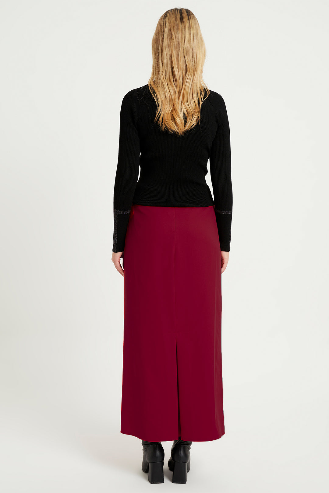 ZRF Women Pencil Skirt - Burgundy - Mijas