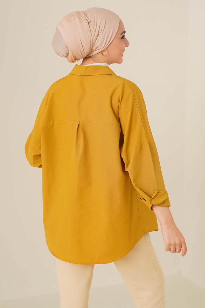 BGD Women Oversize Basic Hijab Shirt - Mustard - Avondale