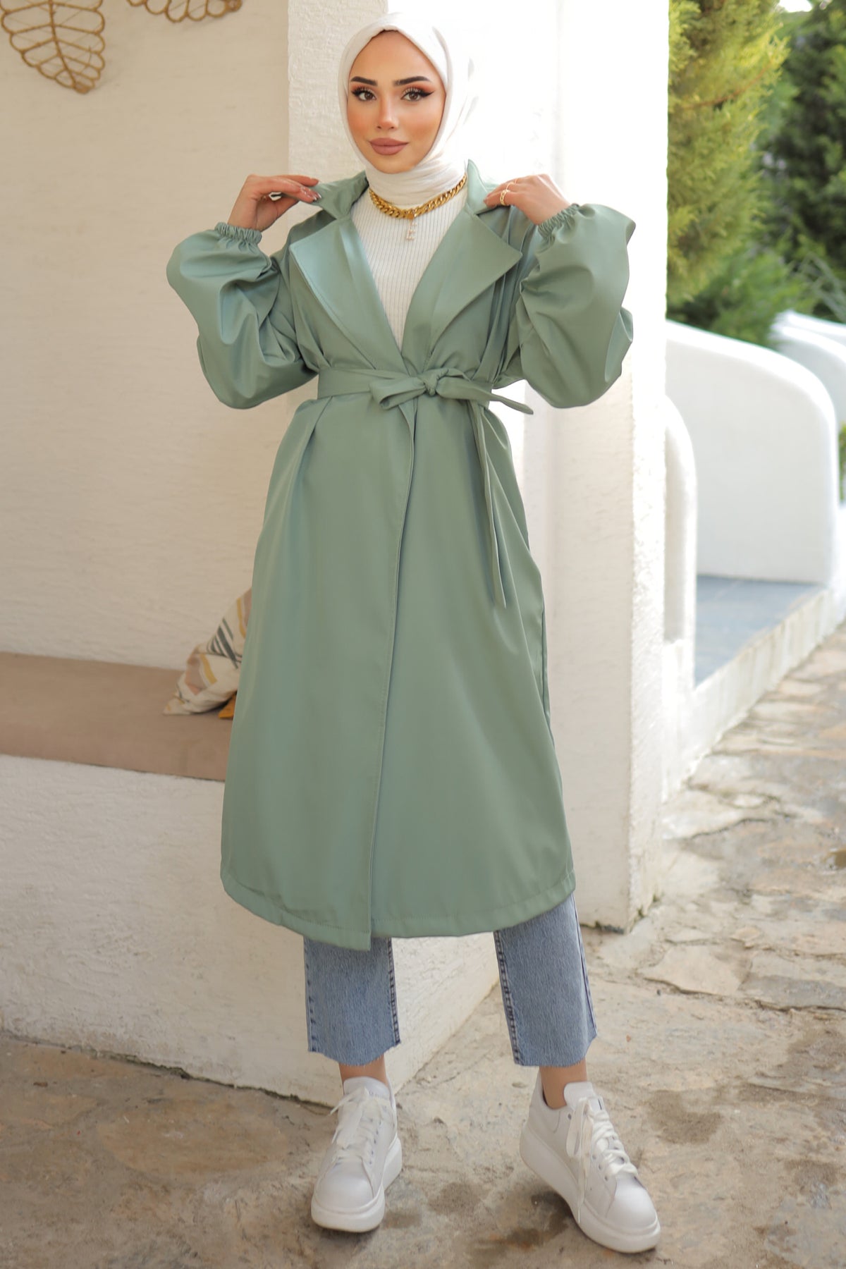 Mint trench coat hotsell