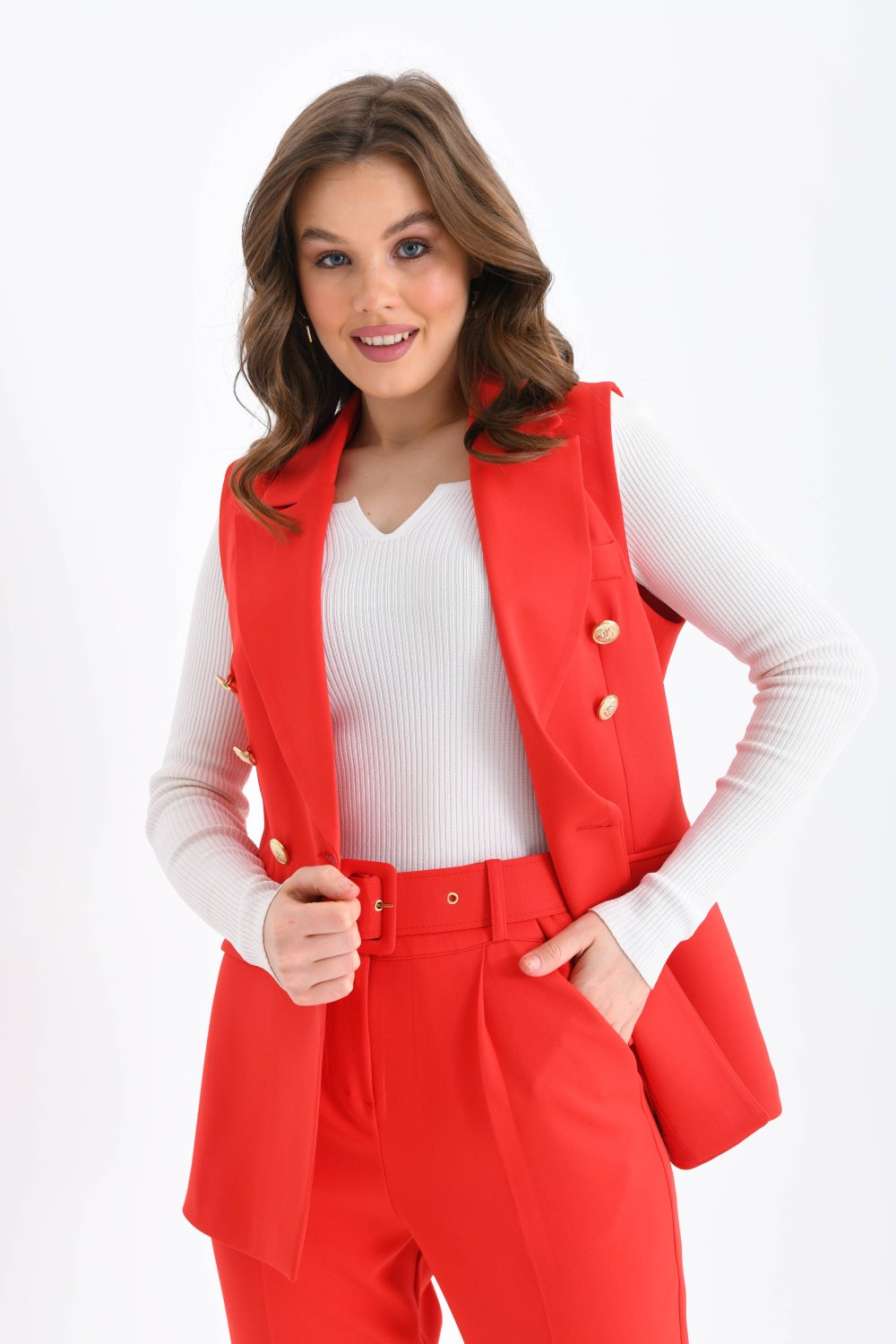 NDL Women Balmain Vest Women's Suit Red - Laindon