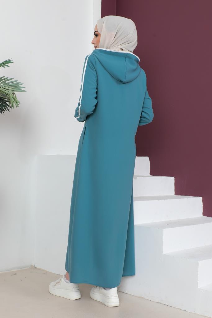 BNG Women Detailed Hijab Abaya in Mint Green - Clermont