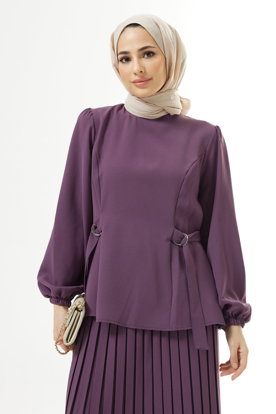 ZRF Women Pleated Skirt Suit - Lilac - Târgovişte