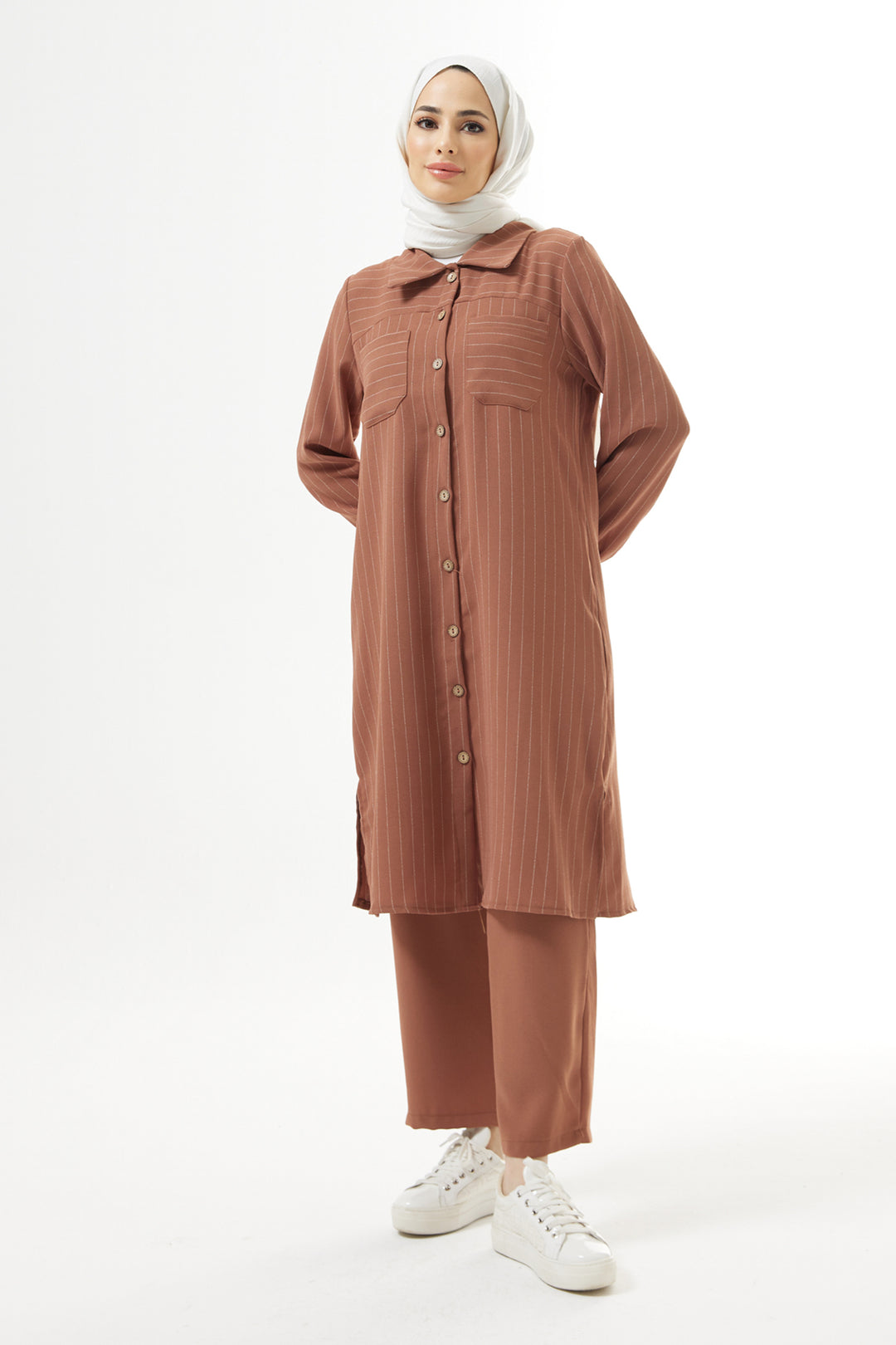 ZRF Women Striped Tunic Pants Set - Camel - Warwick