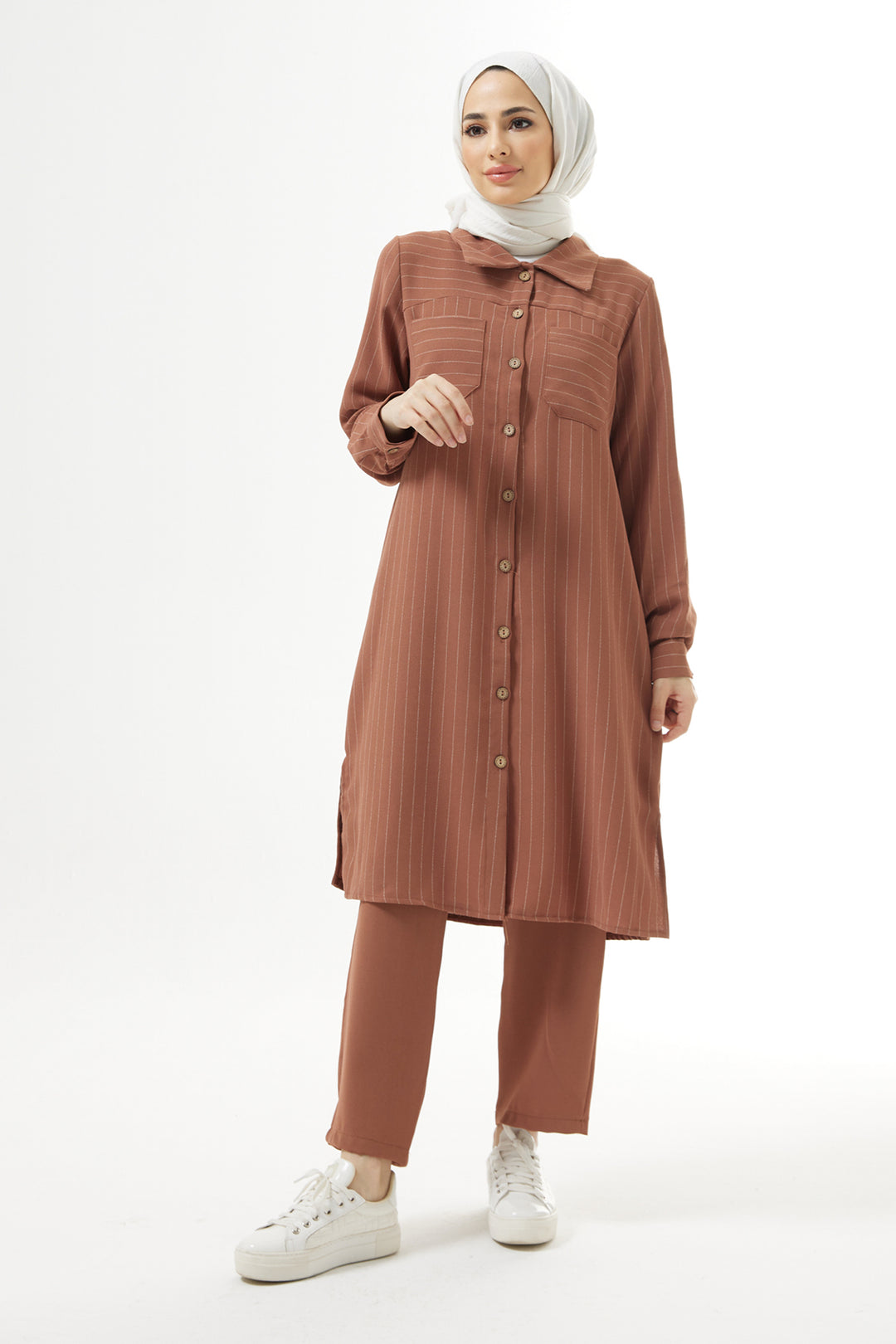 ZRF Women Striped Tunic Pants Set - Camel - Warwick