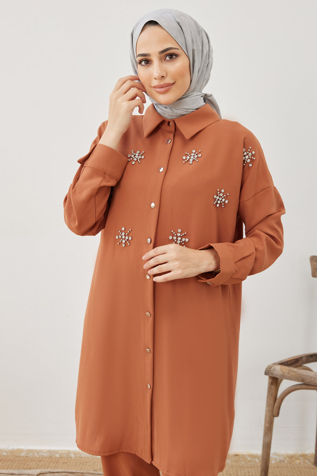 ZRF Women Snowflake Hijab Set - Camel - Kropyvnytskyi