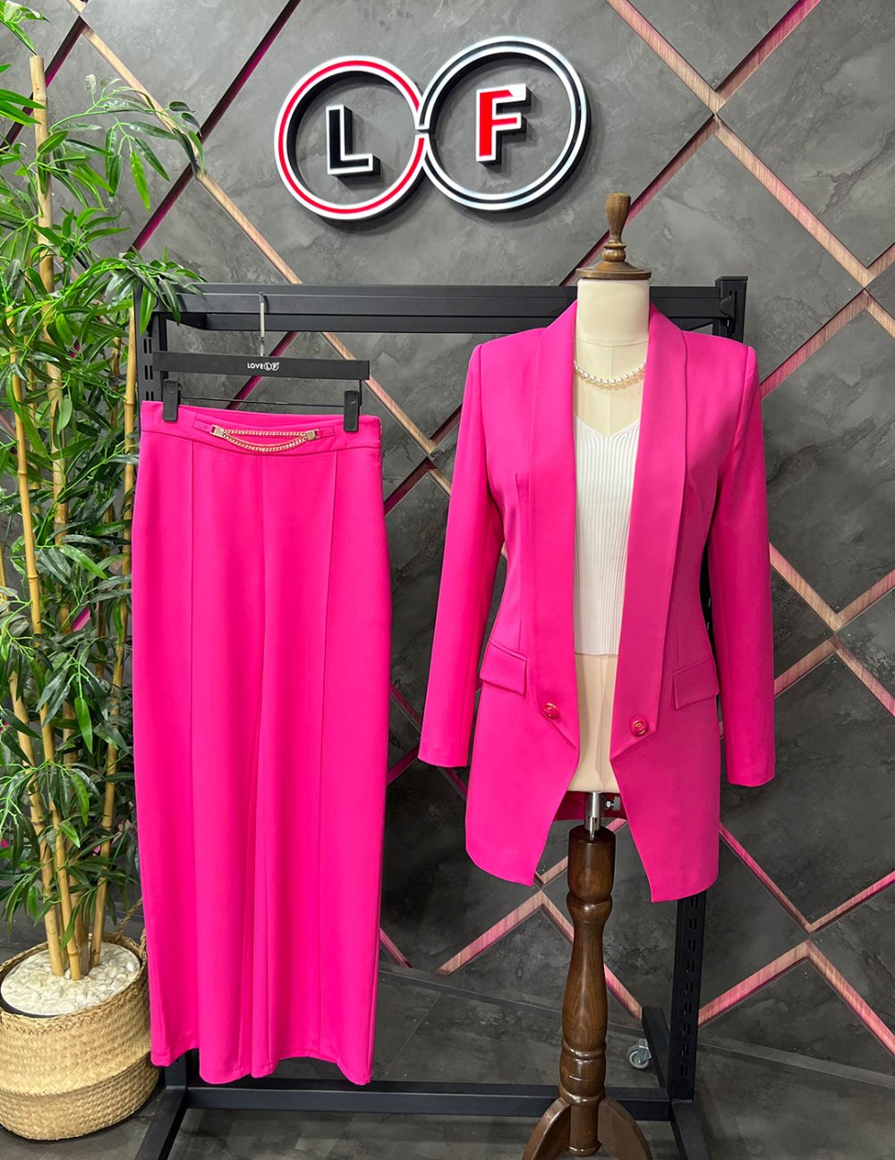 NDL Women Flared High Waisted Pants Fuchsia - Taxco de Alarcón