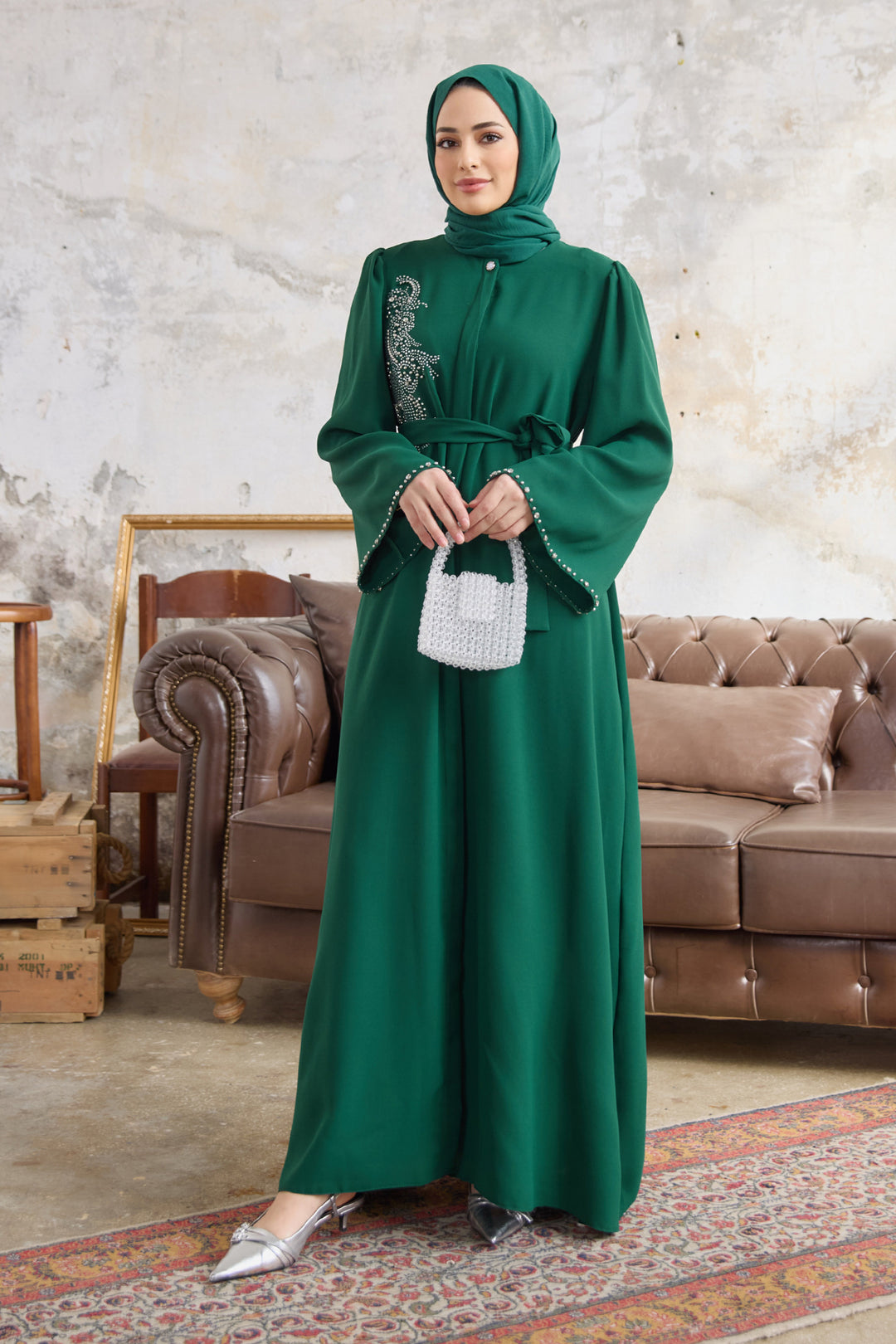 ZRF Women Lora Stone Abaya - Emerald - Dayton