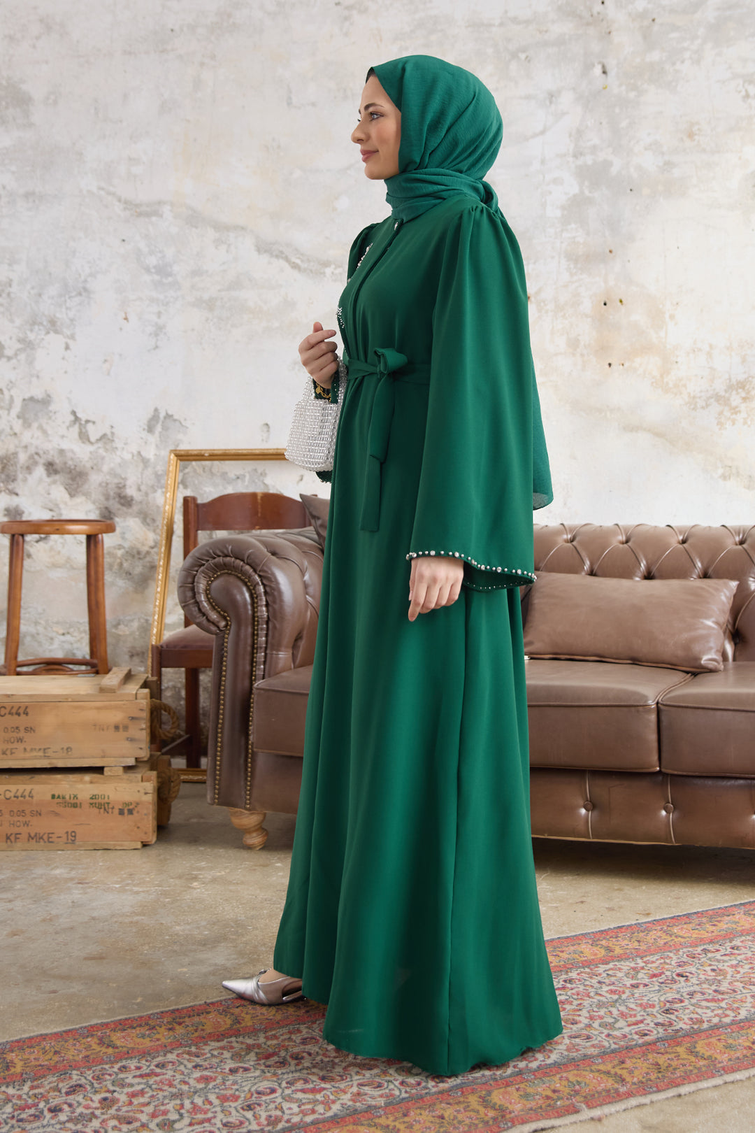 ZRF Women Lora Stone Abaya - Emerald - Dayton