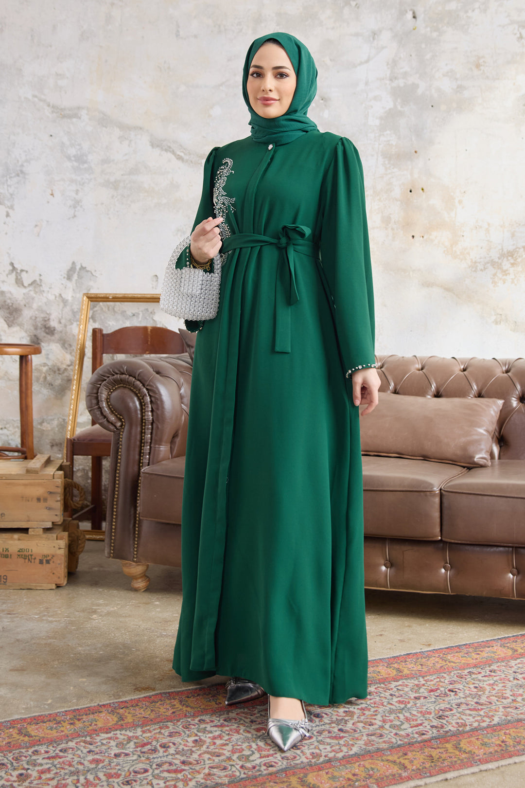 ZRF Women Lora Stone Abaya - Emerald - Dayton