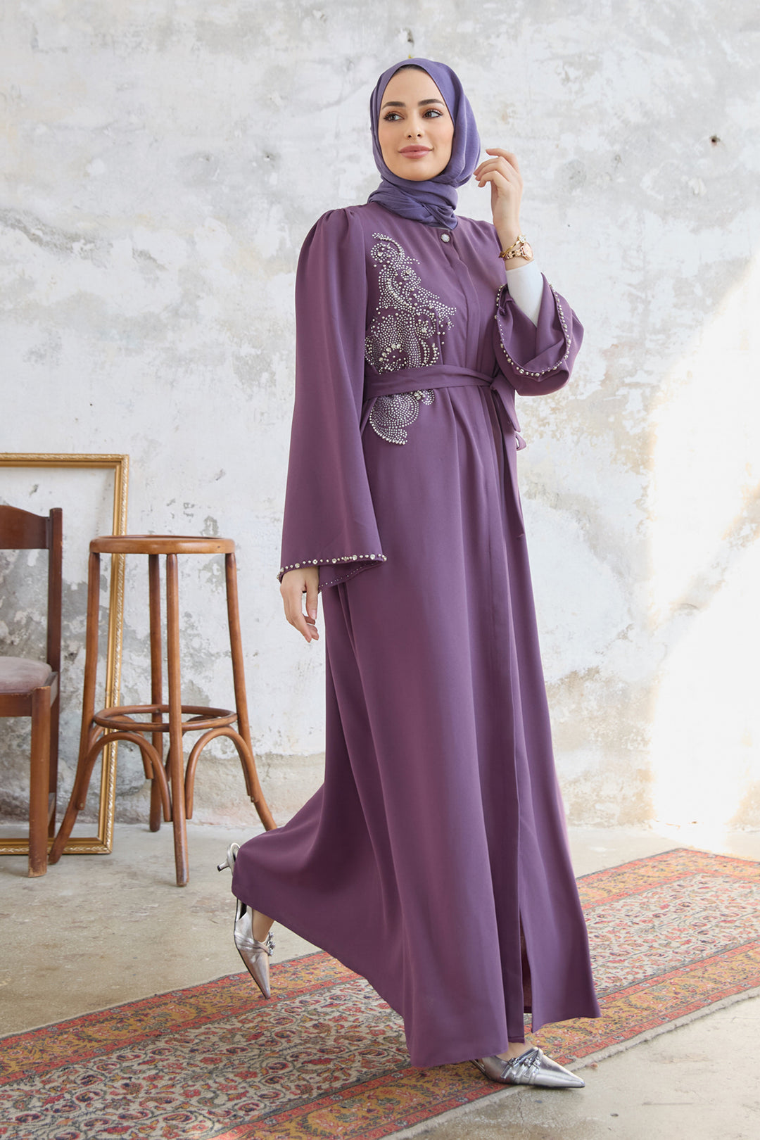 ZRF Women Lora Stone Abaya - Lilac - Issaquah