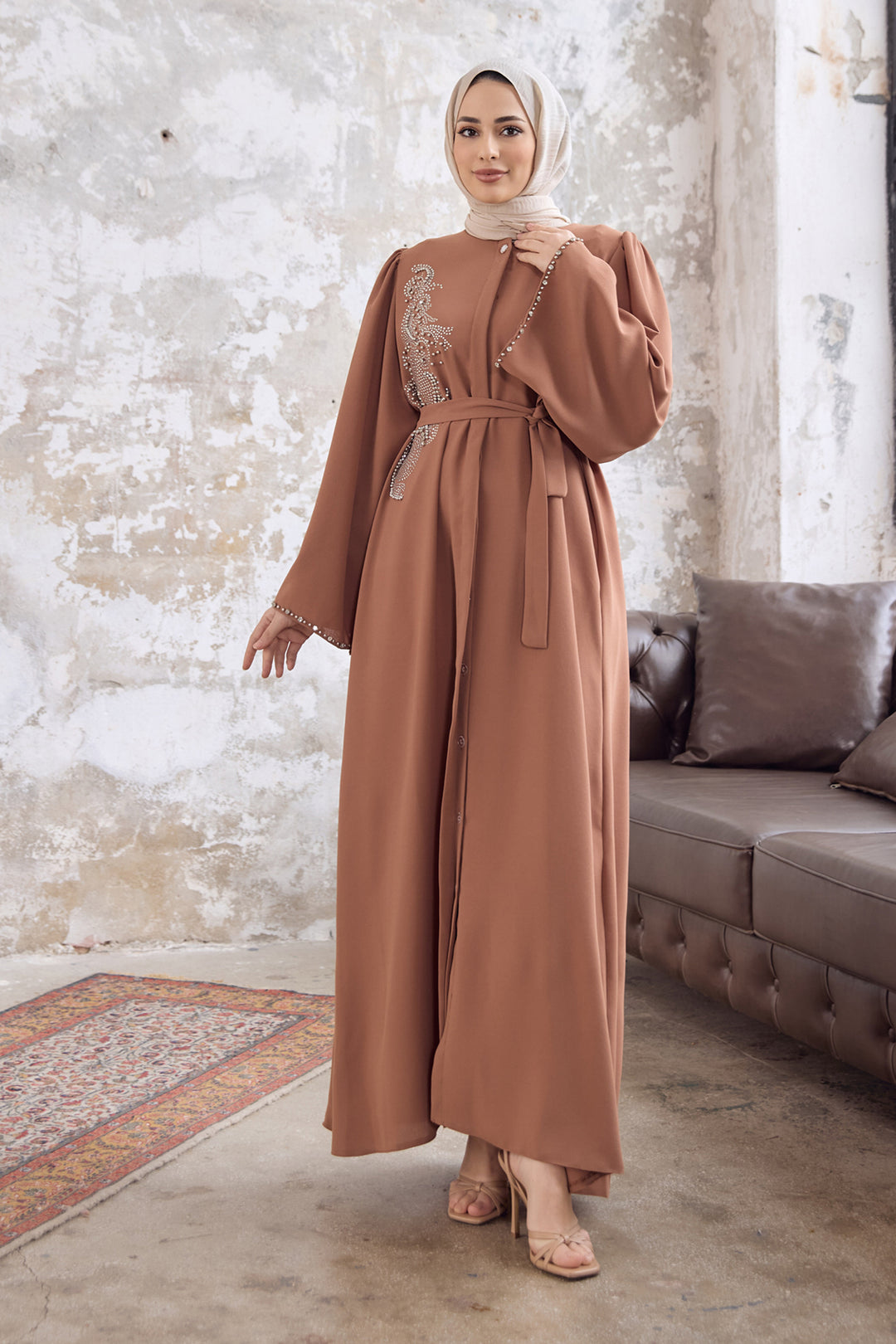 ZRF Women Lora Stone Abaya - Camel - Tecoanapa