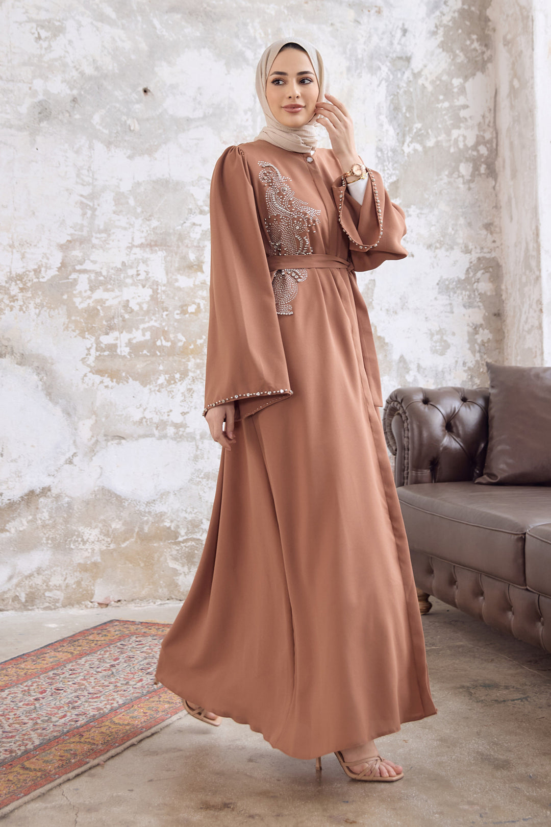 ZRF Women Lora Stone Abaya - Camel - Tecoanapa