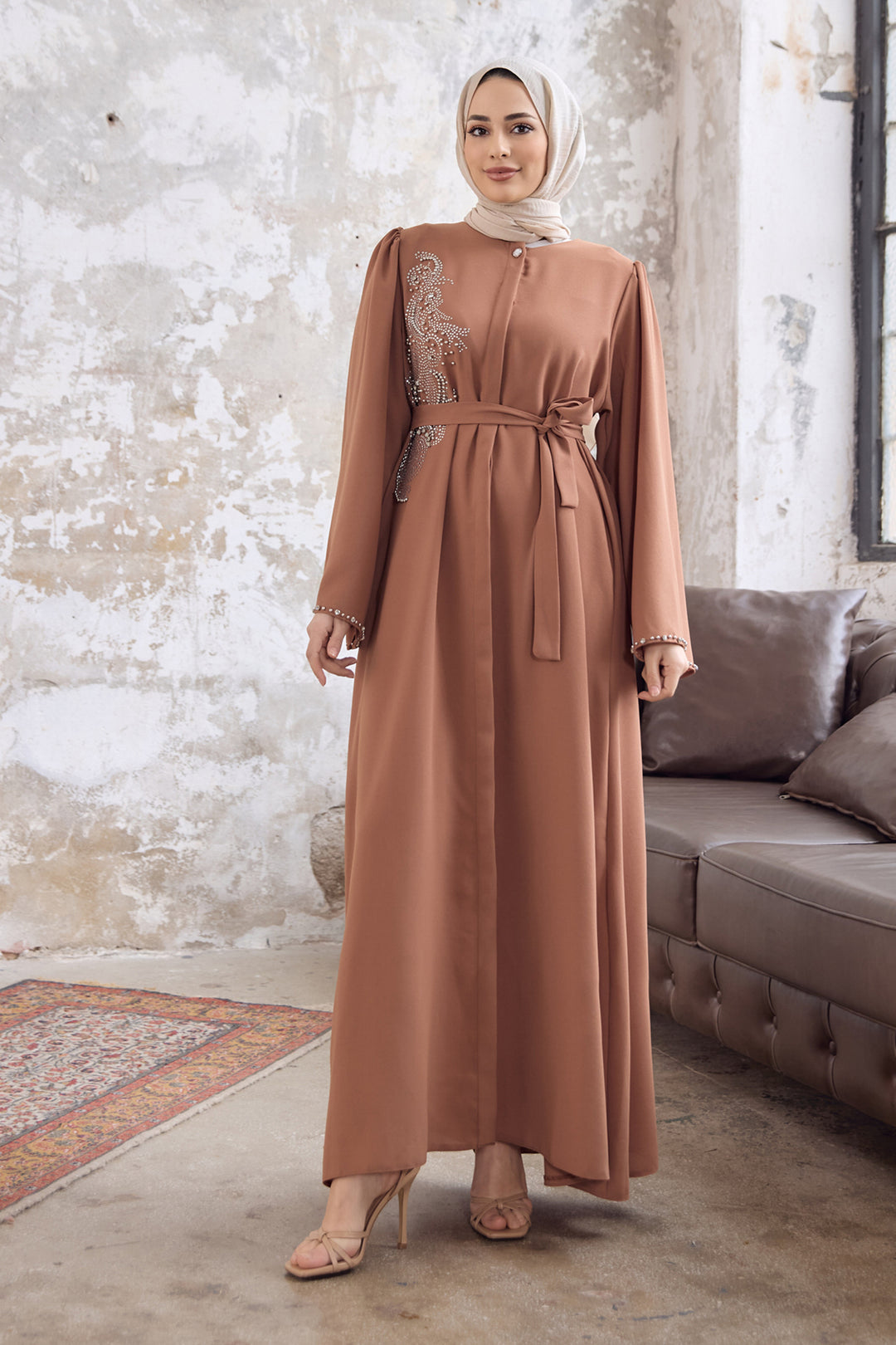 ZRF Women Lora Stone Abaya - Camel - Tecoanapa