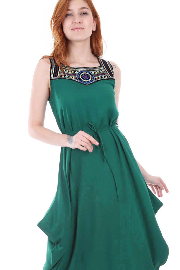 BGD Women Embroidered Dress - Green - Avondale