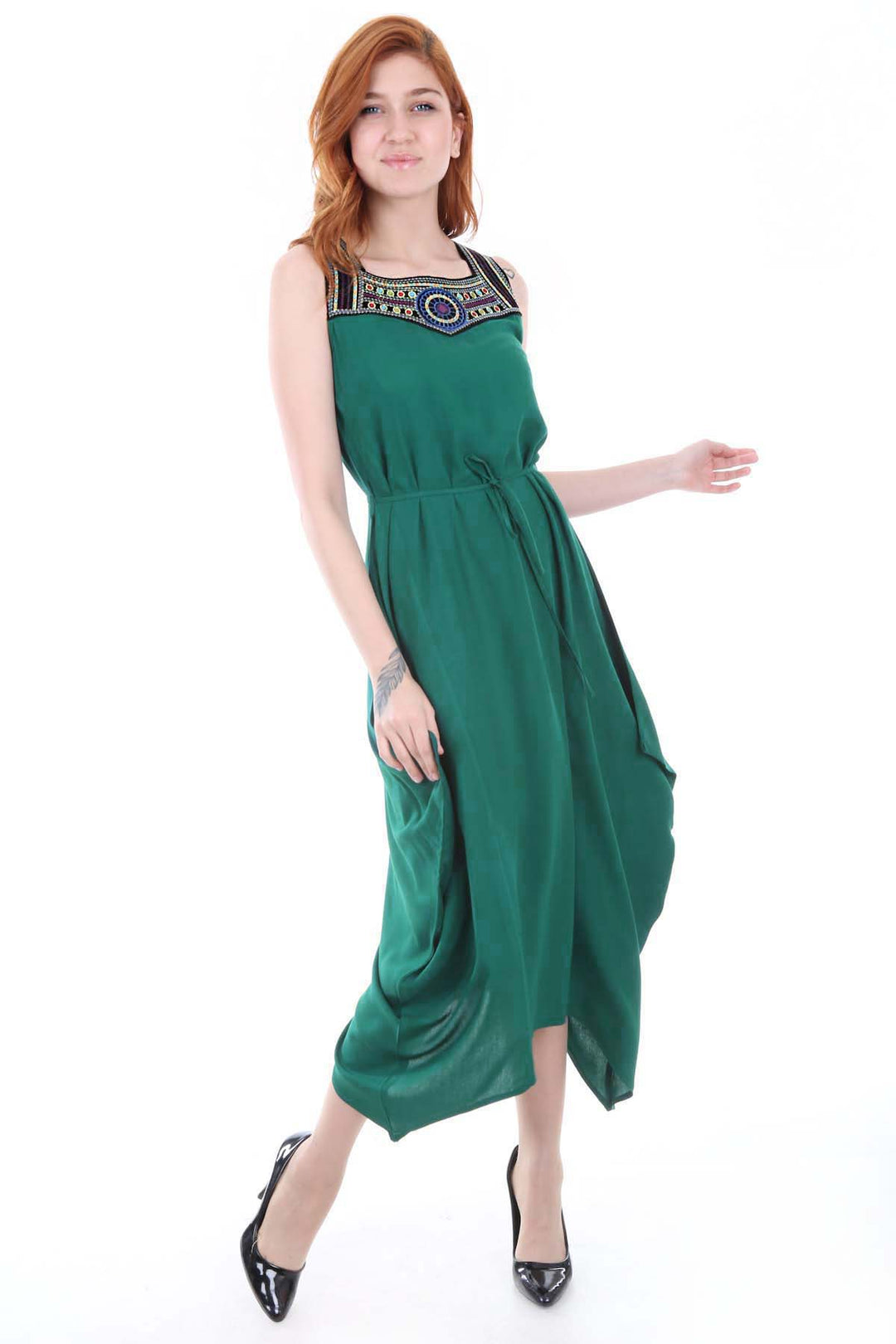 BGD Women Embroidered Dress - Green - Avondale