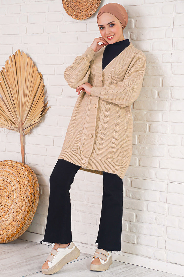 BGD Women Hijab Cardigan - Biscuit - Avondale