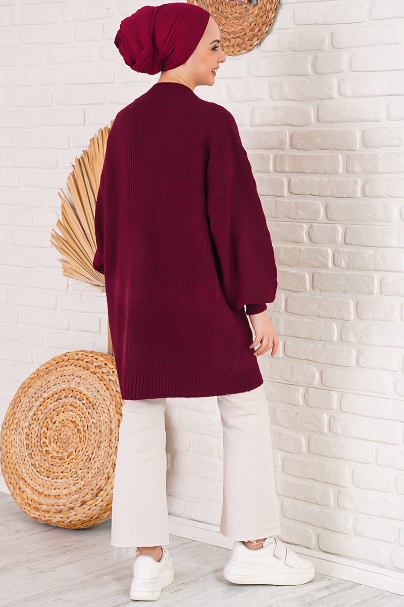 BGD Women Hijab Cardigan - Burgundy - Avondale