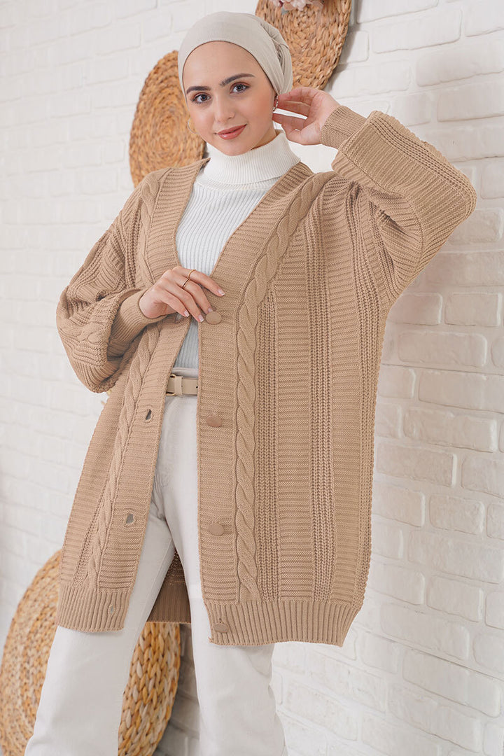 BGD Women Hijab Cardigan - Camel - Avondale