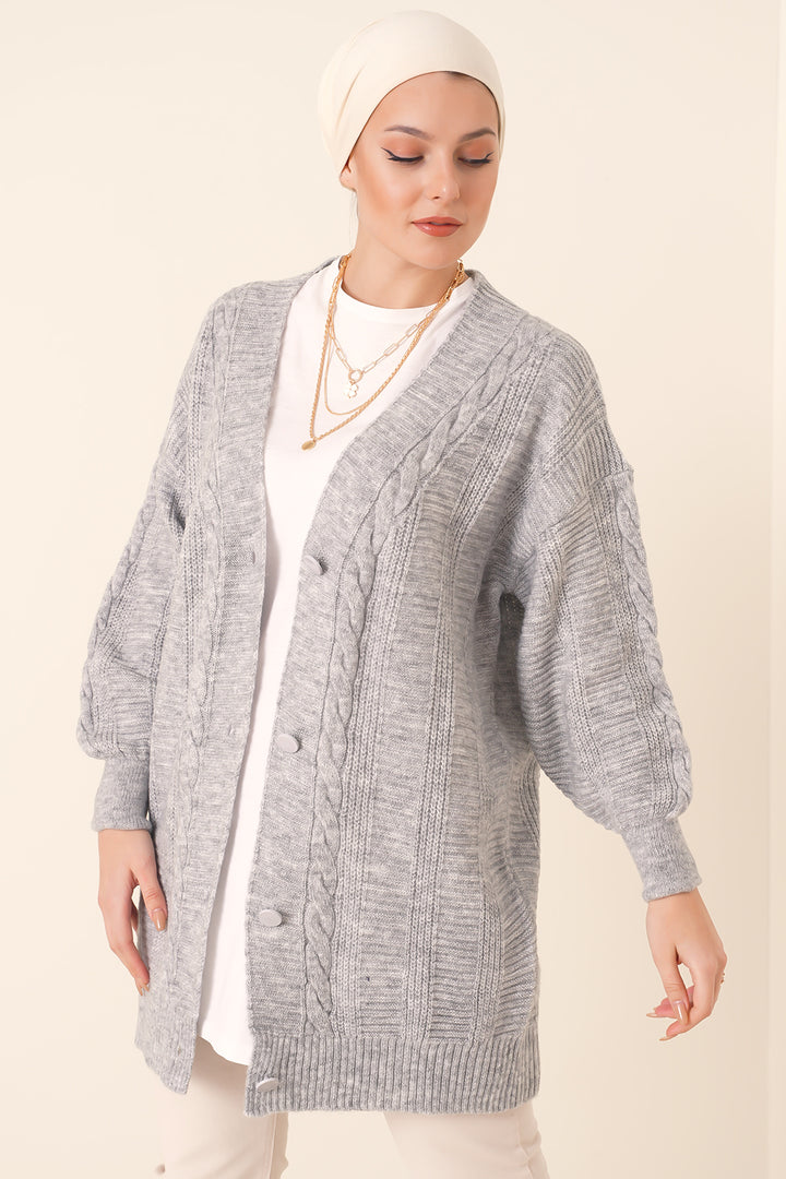 BGD Women Hijab Cardigan - Gray - Avondale