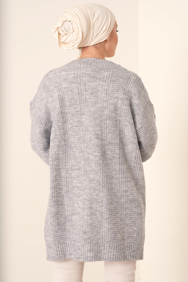 BGD Women Hijab Cardigan - Gray - Avondale