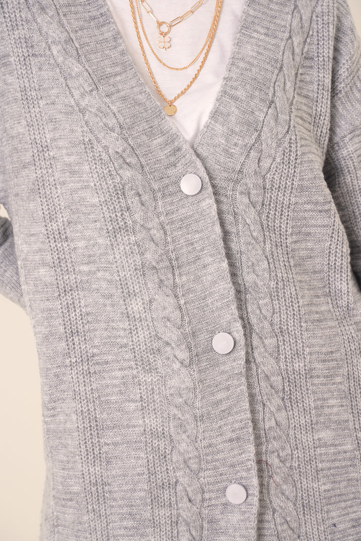 BGD Women Hijab Cardigan - Gray - Avondale