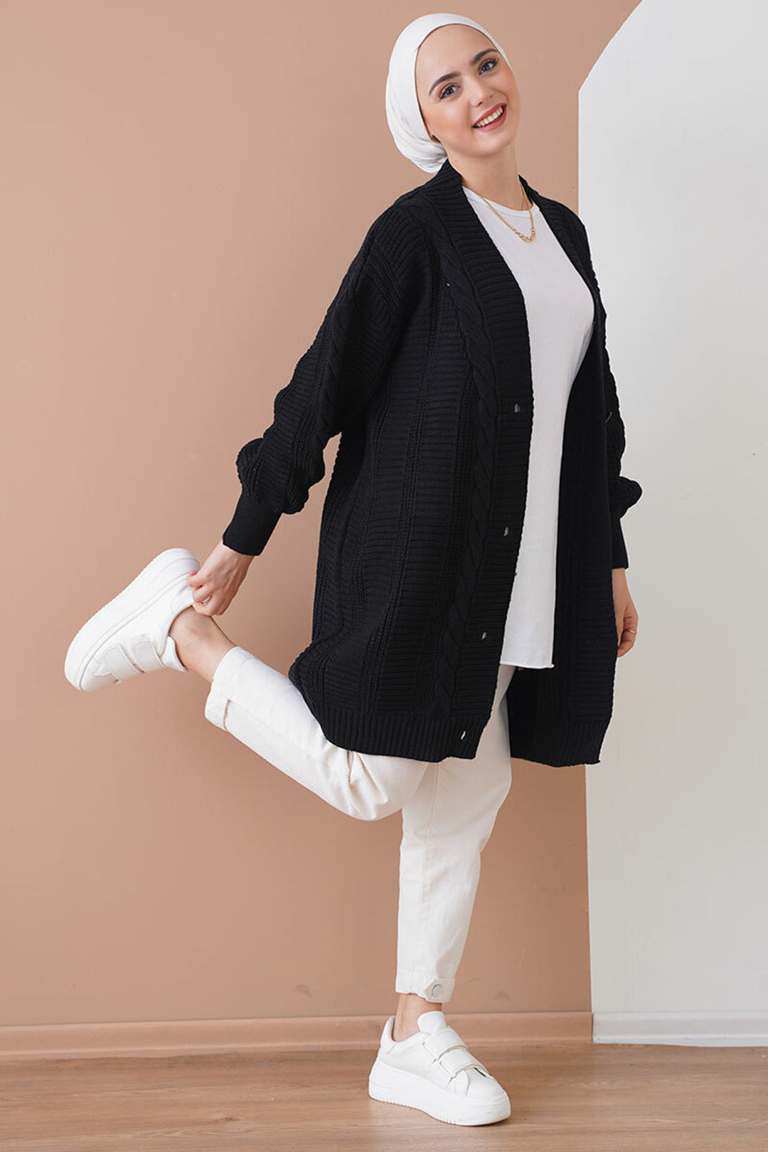 BGD Women Hijab Cardigan - Black - Avondale