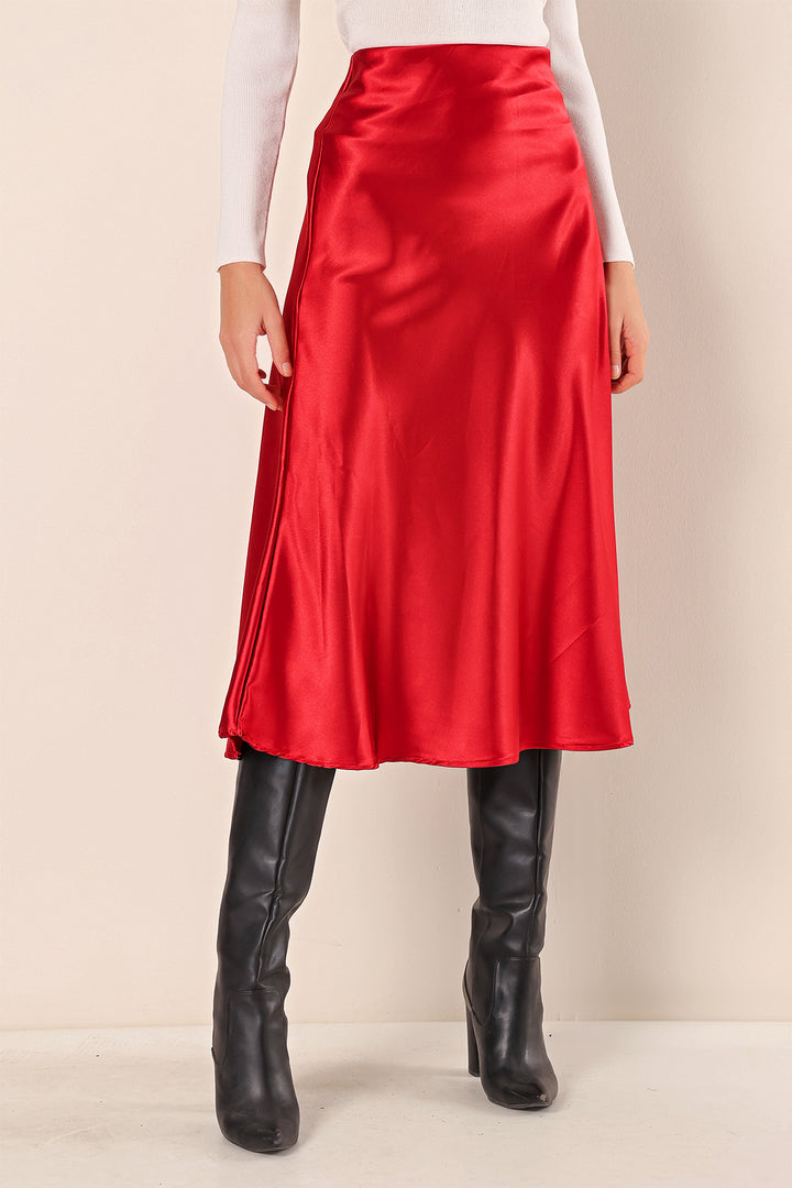 BGD Women Satin Skirt - Burgundy - Avondale