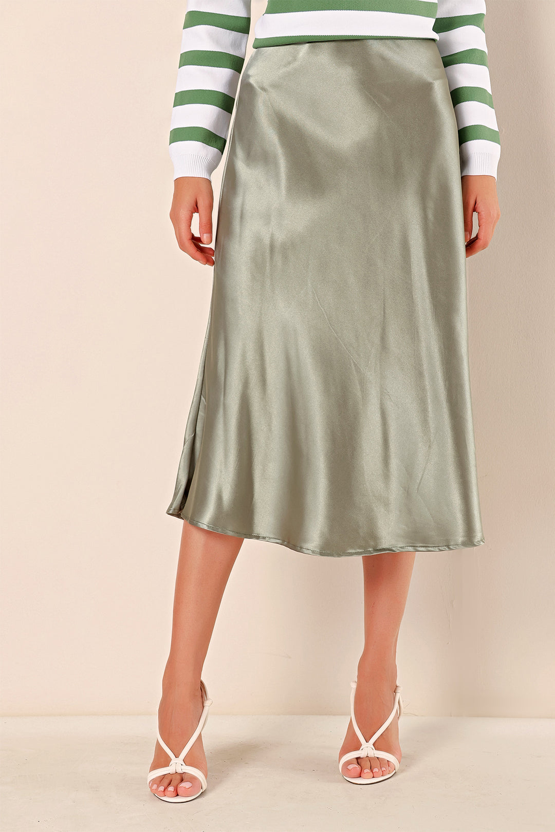 BGD Women Satin Skirt - Green Almond - Avondale