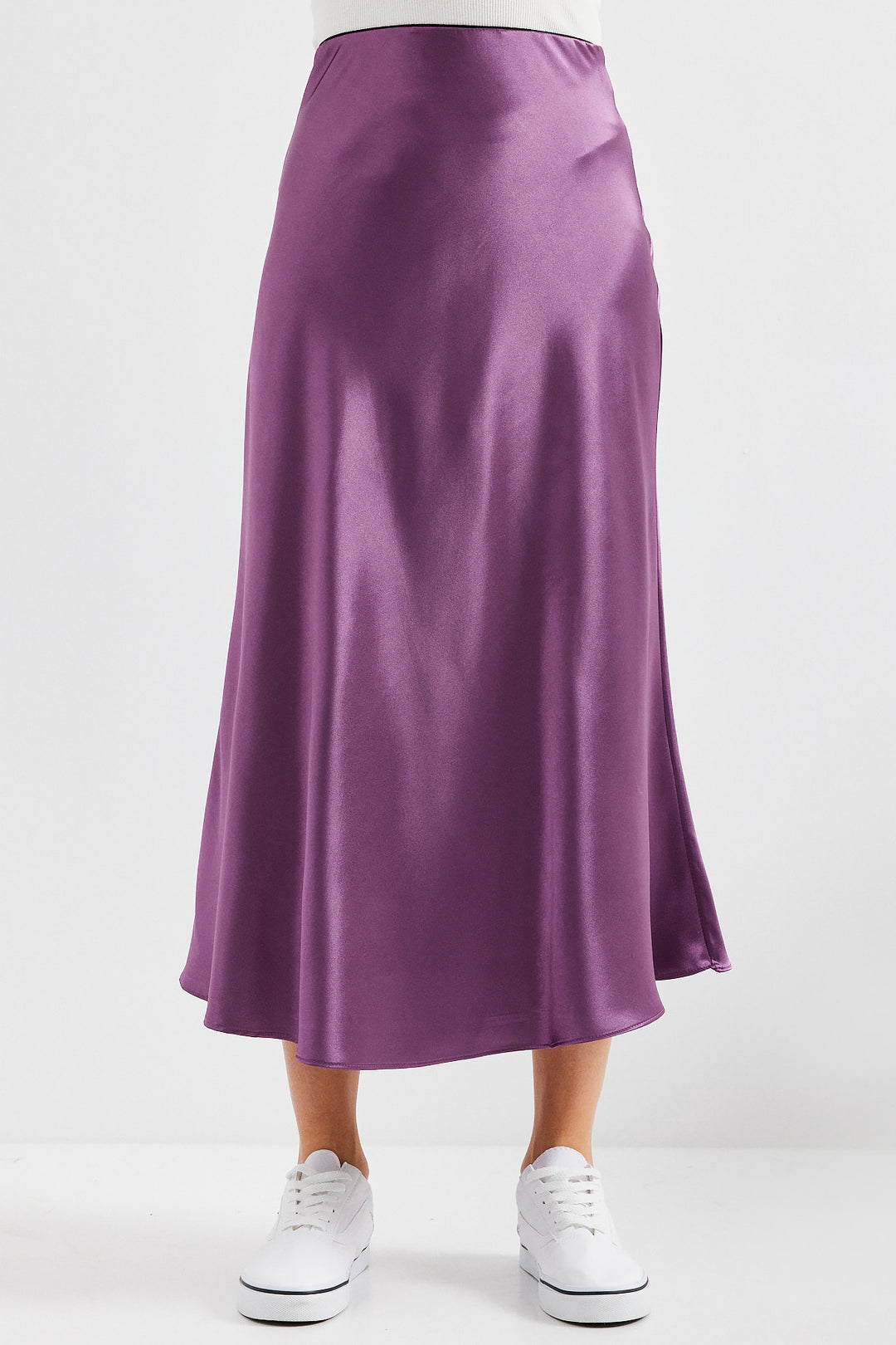 BGD Women Satin Skirt - Dark Lilac - Avondale