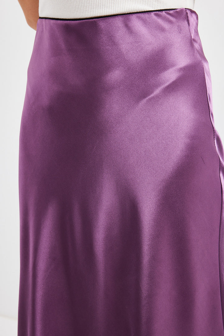 BGD Women Satin Skirt - Dark Lilac - Avondale