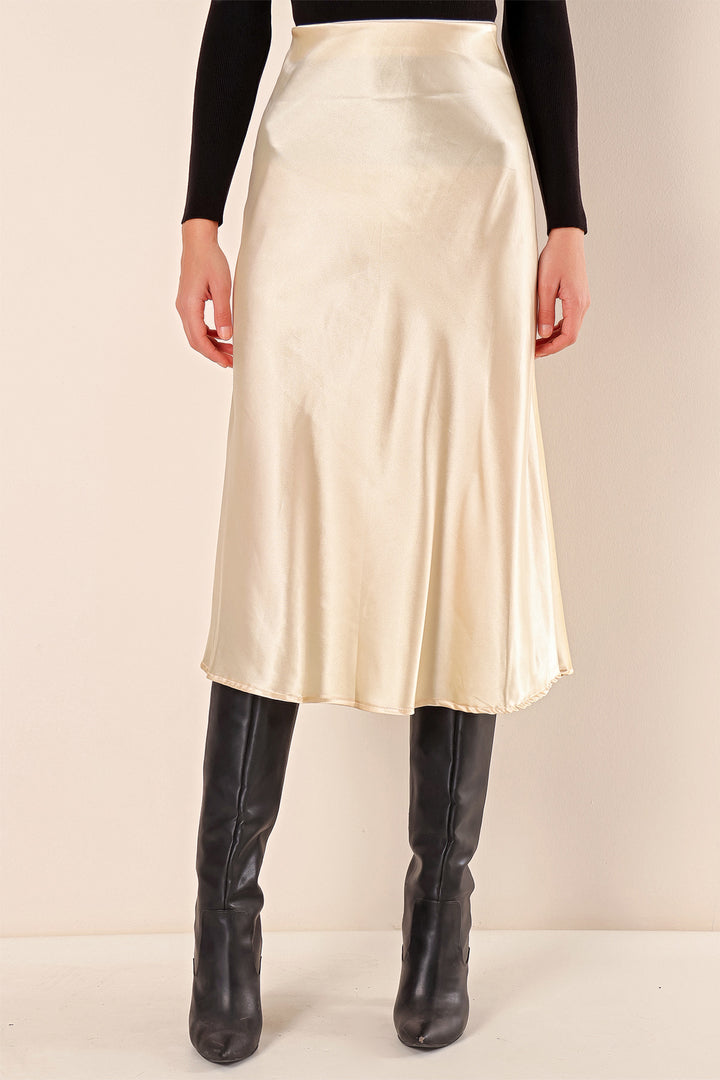 BGD Women Satin Skirt - Cream - Avondale