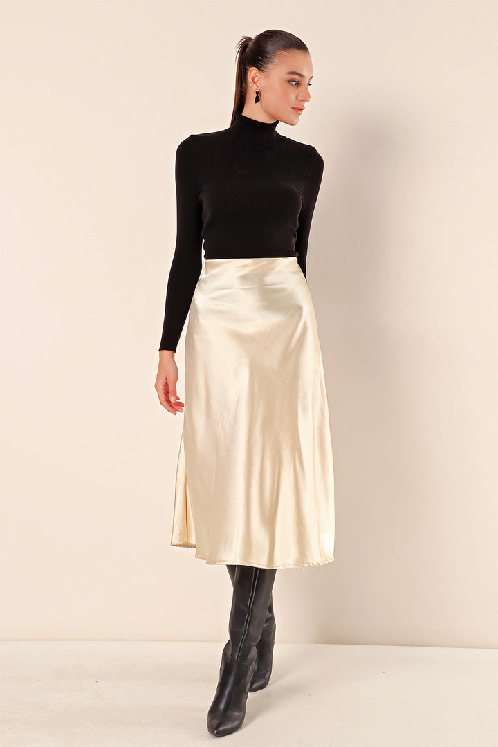 BGD Women Satin Skirt - Cream - Avondale