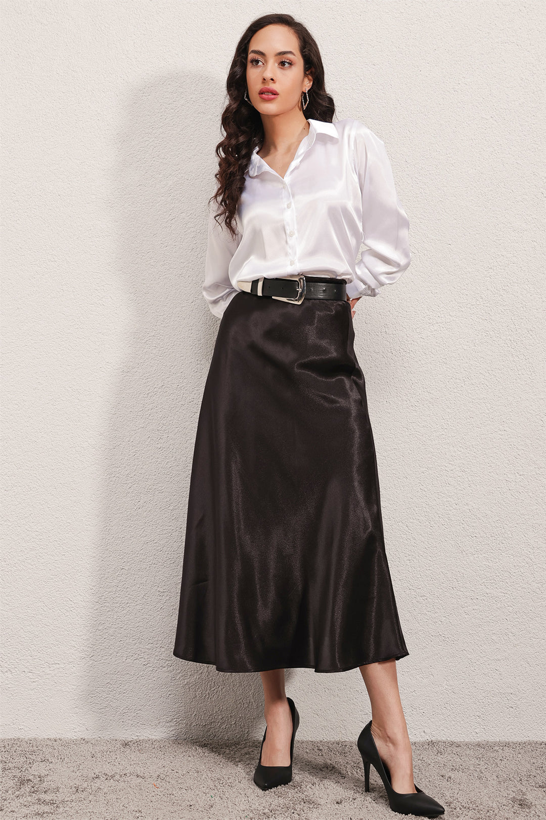 BGD Women Satin Skirt - Black - Avondale