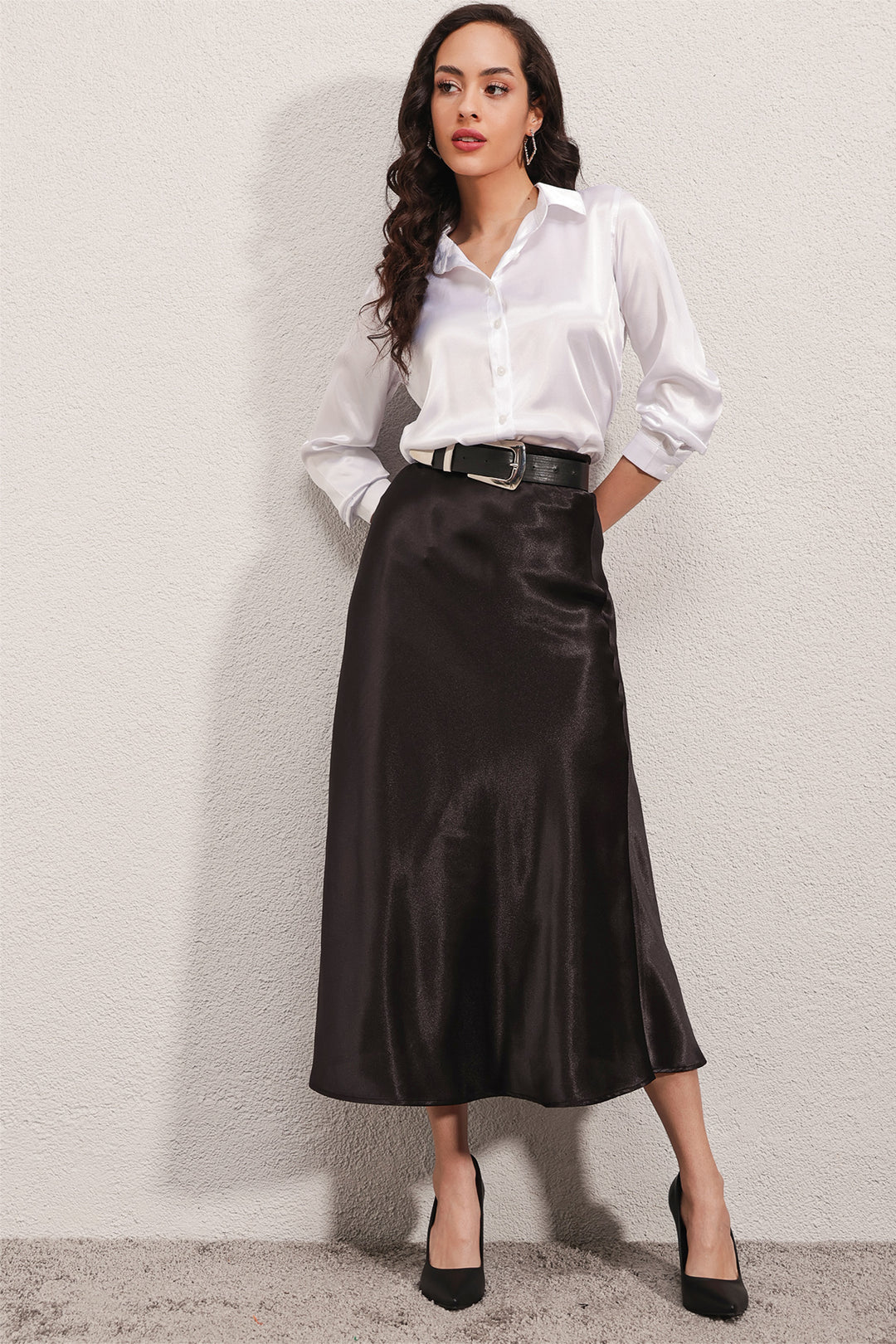 BGD Women Satin Skirt - Black - Avondale