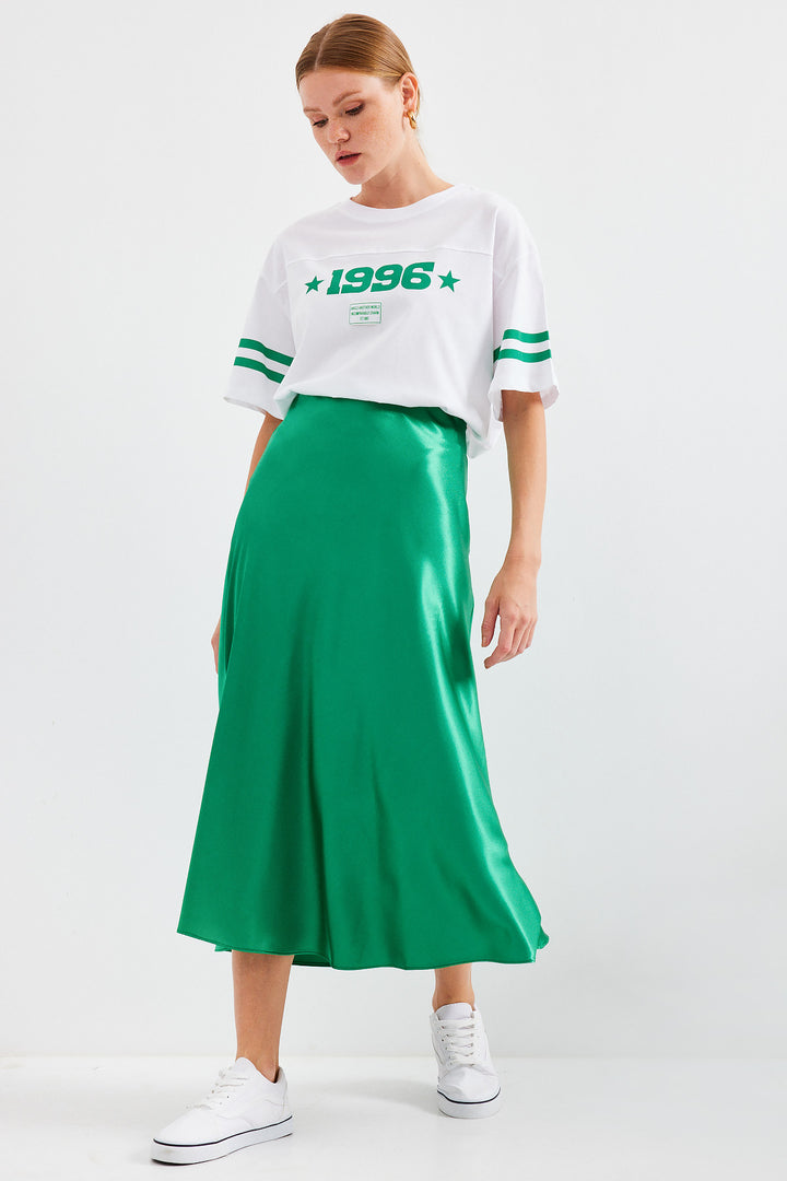 BGD Women Satin Skirt - Green - Avondale