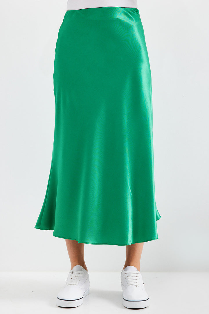 BGD Women Satin Skirt - Green - Avondale