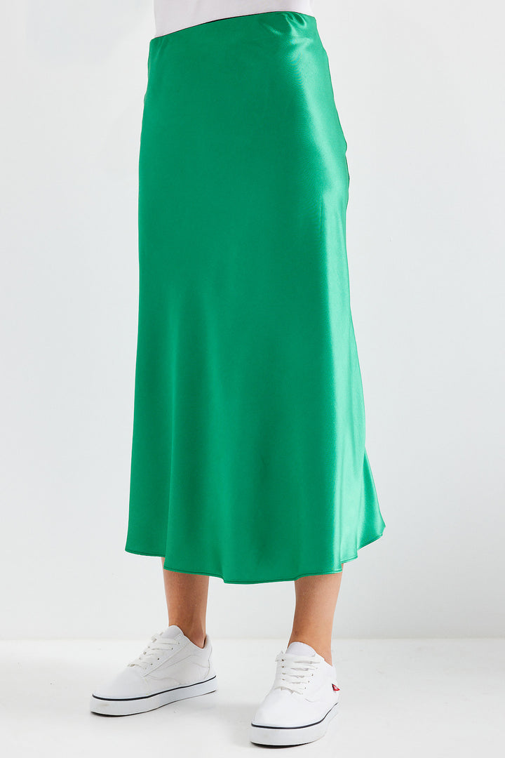 BGD Women Satin Skirt - Green - Avondale