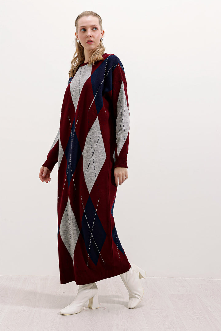 BGD Women Long Knit Dress - Burgundy - Avondale