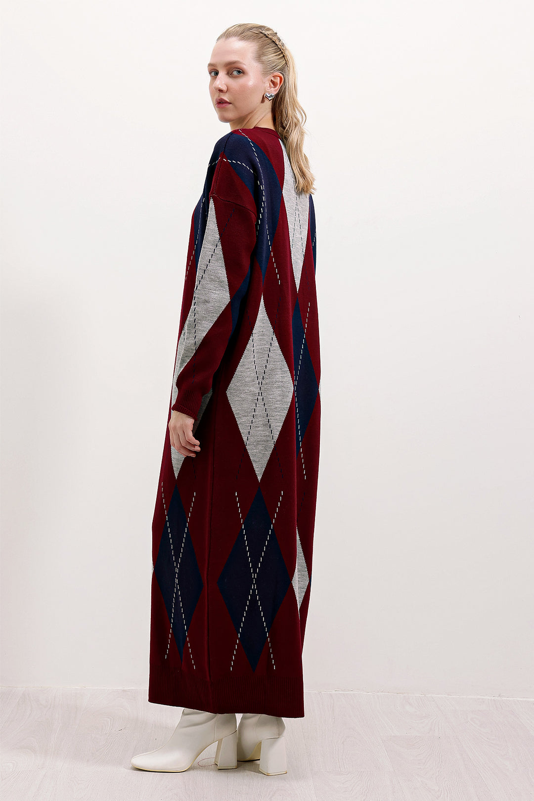 BGD Women Long Knit Dress - Burgundy - Avondale