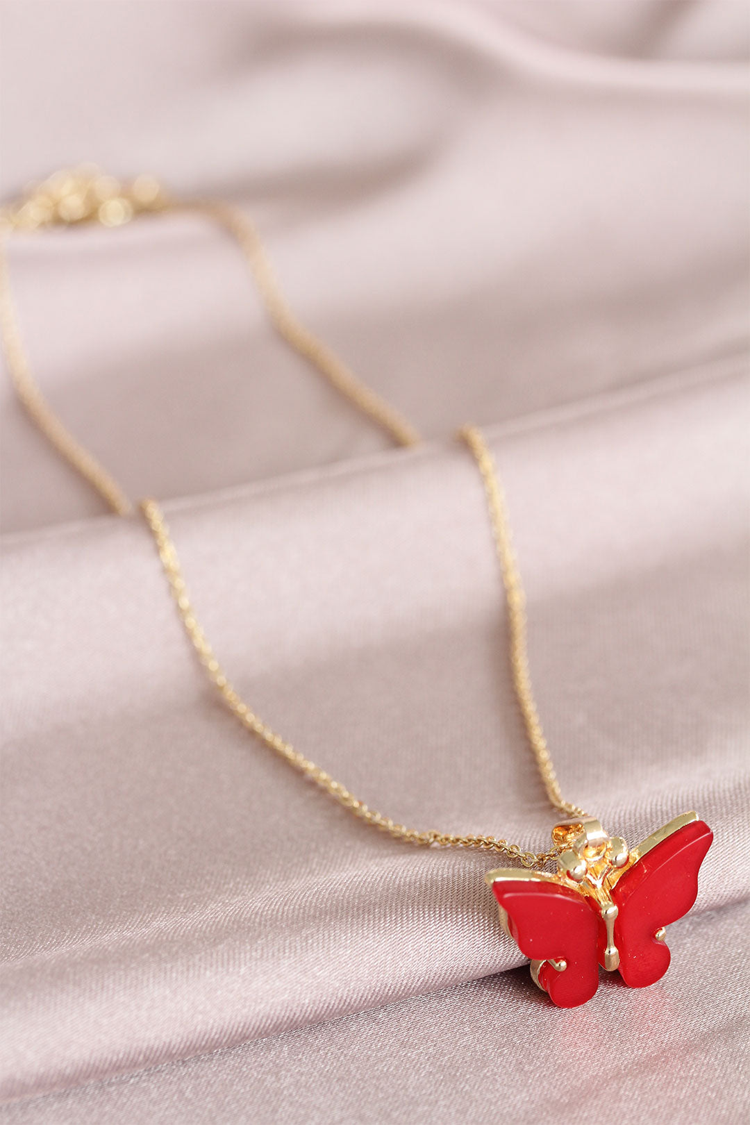 EBJ Red Butterfly Model Women's Necklace - Holubivske