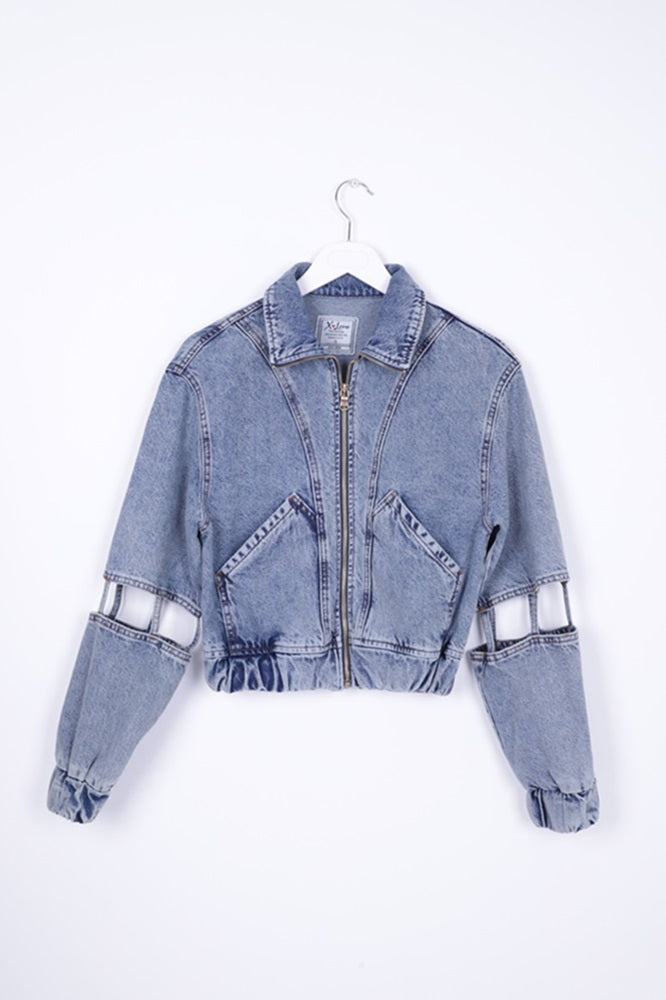 XLJ Denim Jacket with Openings on Sleeves Mixed - Madison