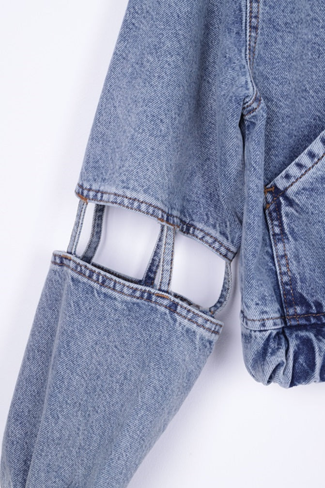 XLJ Denim Jacket with Openings on Sleeves Mixed - Madison