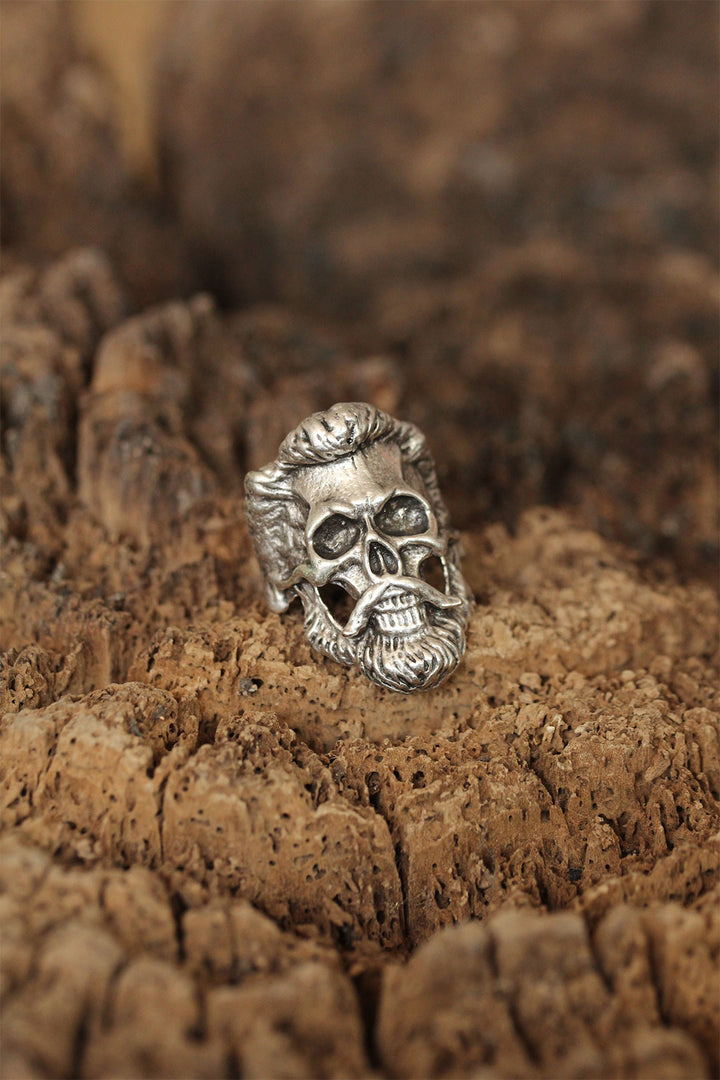 EBJ Skull Head Model Adjustable Men's Ring with Hair - Laindon