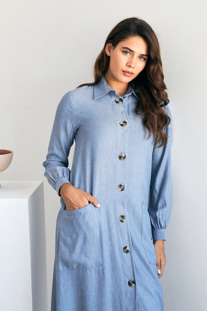 ZRF Women Pocket Detred Tunic - Blue - Alfortville