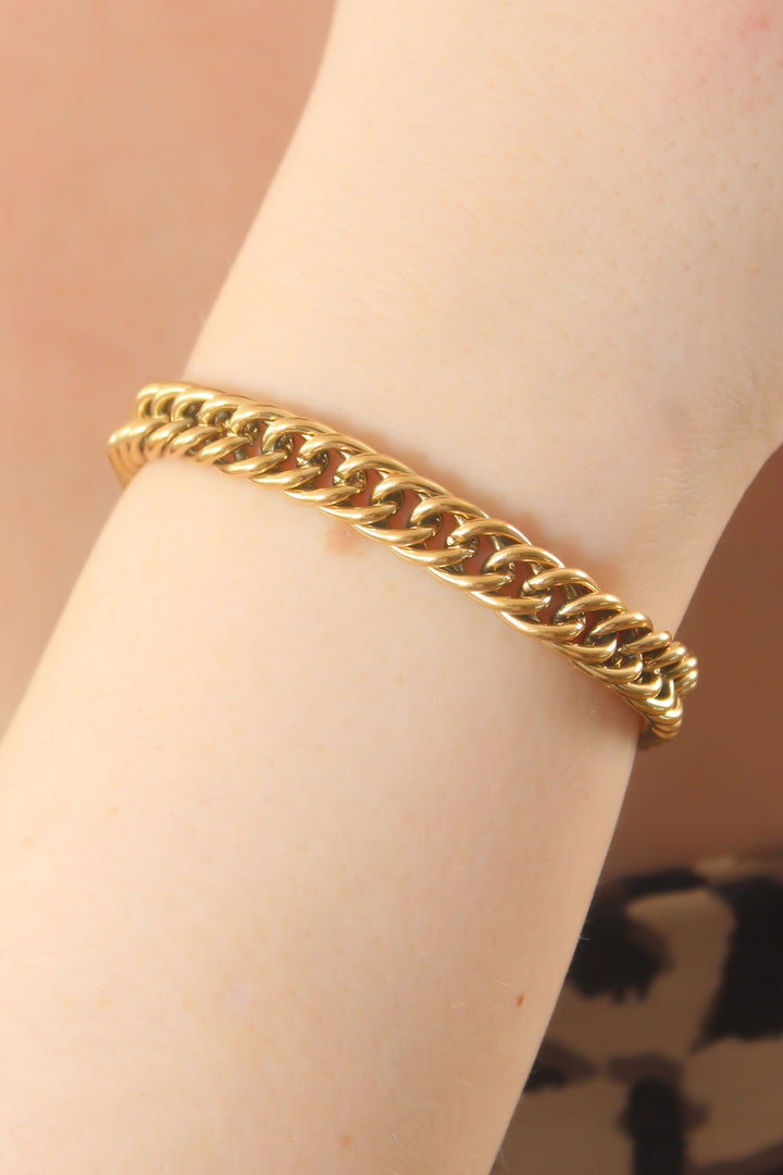 EBJ 316L Steel Gold Color Chain Model Women's Bracelet - Lynnwood