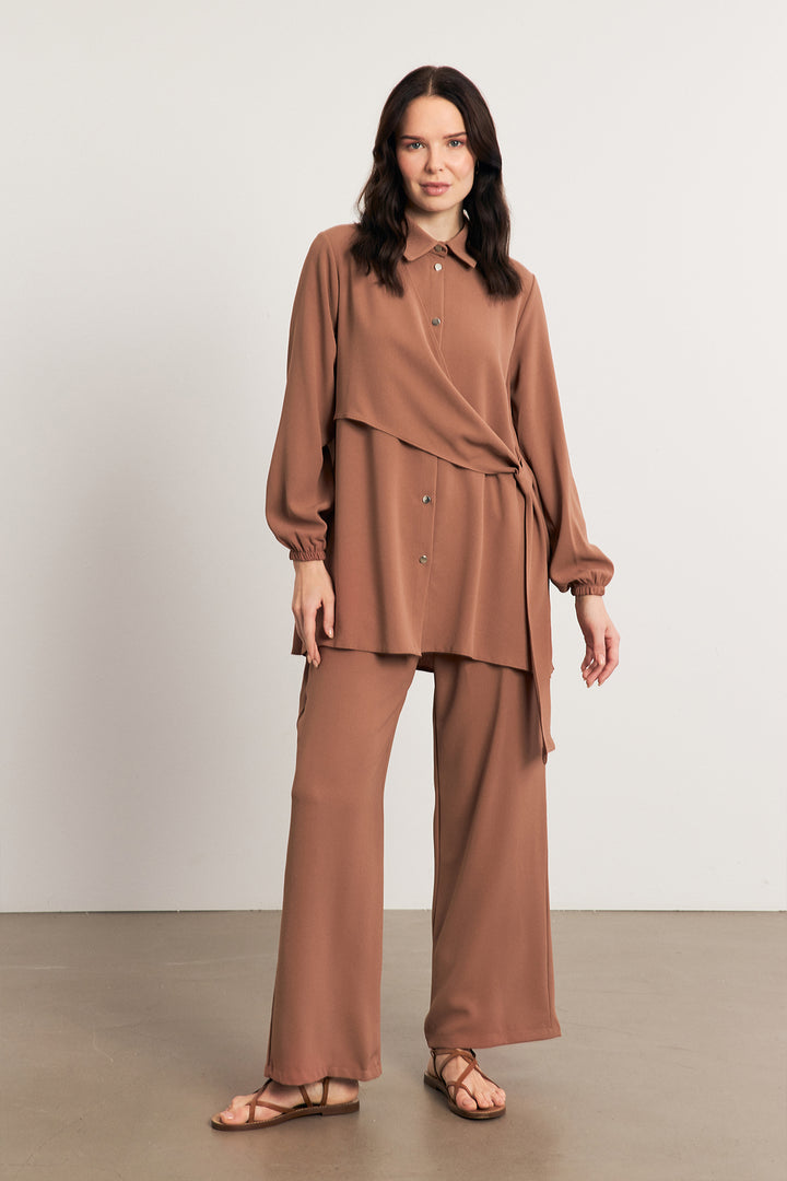 ZRF Women Perla Tunic Pants Set - Camel - Inca