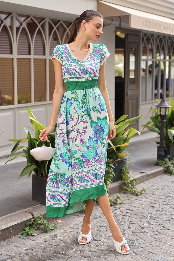 BGD Women TIRE PATTERNED DRESS - Green - Avondale